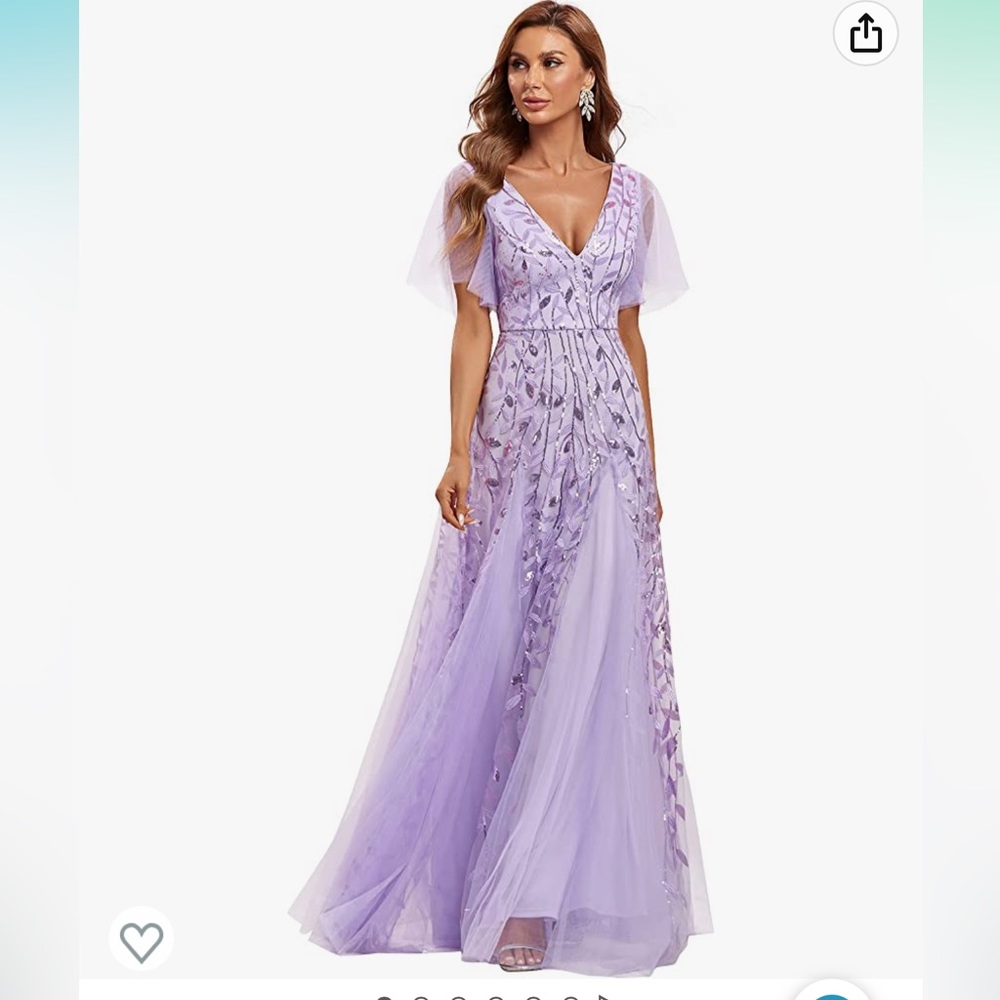 Ever Pretty | Sequin Embroidery V-Neck Short Sleeve Dress